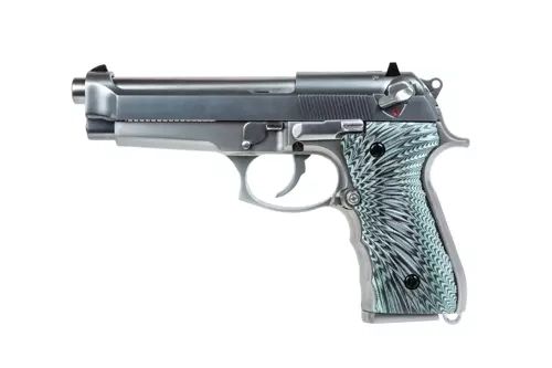 Pistola de airsoft WE M92 EAGLE Green Gas Plata