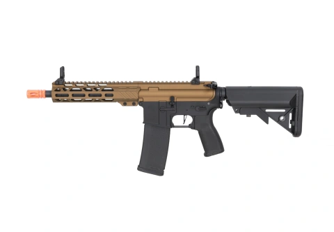 Specna Arms RRA SA-E25 HAL ETU™ Chaos Bronze airsoft carbine with orange discharge device