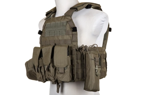 Emerson Gear 6094A Style Plate Carrier waistcoat with Ranger Green cargo kit