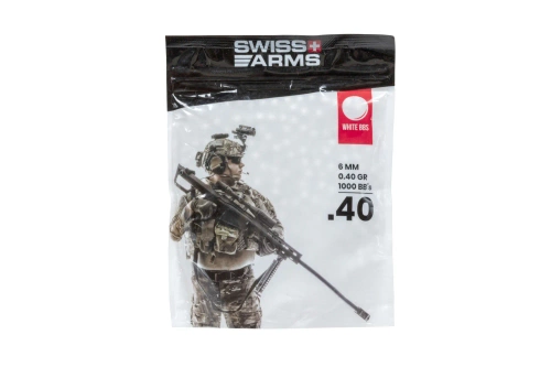 Kulki Swiss Arms 0.40g 1000 sztuk Białe