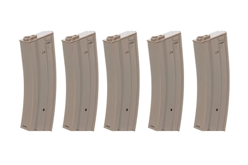 Set van 5 metalen magazijnen met echte kap 30 kogels Specna Arms Flat Dark Earth