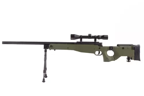Well MB08D airsoft sniper rifle with scope and bipod Olive