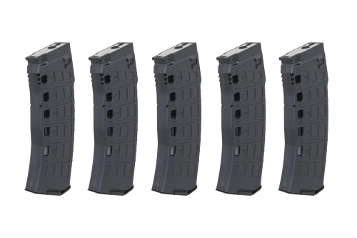 Mid-Cap magazine 130/ 30 rounds Arcturus EMM AK12 Variable-Cap for AK replicas Black (5 pack)