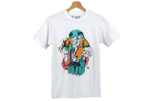 T-shirt GFC Tactical Skeleton Gunfire x Specna Arms blanc
