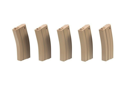 5pcs set - 100rd mid-cap magazine for M4/M16 - tan