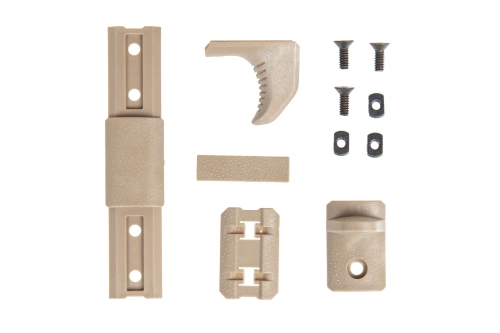 Modulární úchop Double Bell Hand Stop Kit na lištu MLOK Tan
