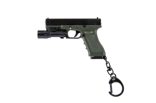 Wosport key fob Gun with torch Olive