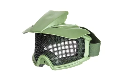 Tactical Goggles with Net and Visor - Olive