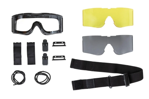 Wosport tactical goggles GG-005 with interchangeable lenses Black