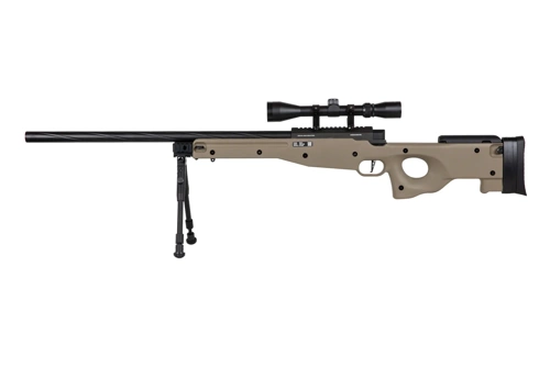 Specna Arms SA-S11 EDGE™ scherpschuttersgeweer replica met richtkijker en tweepoot Tan