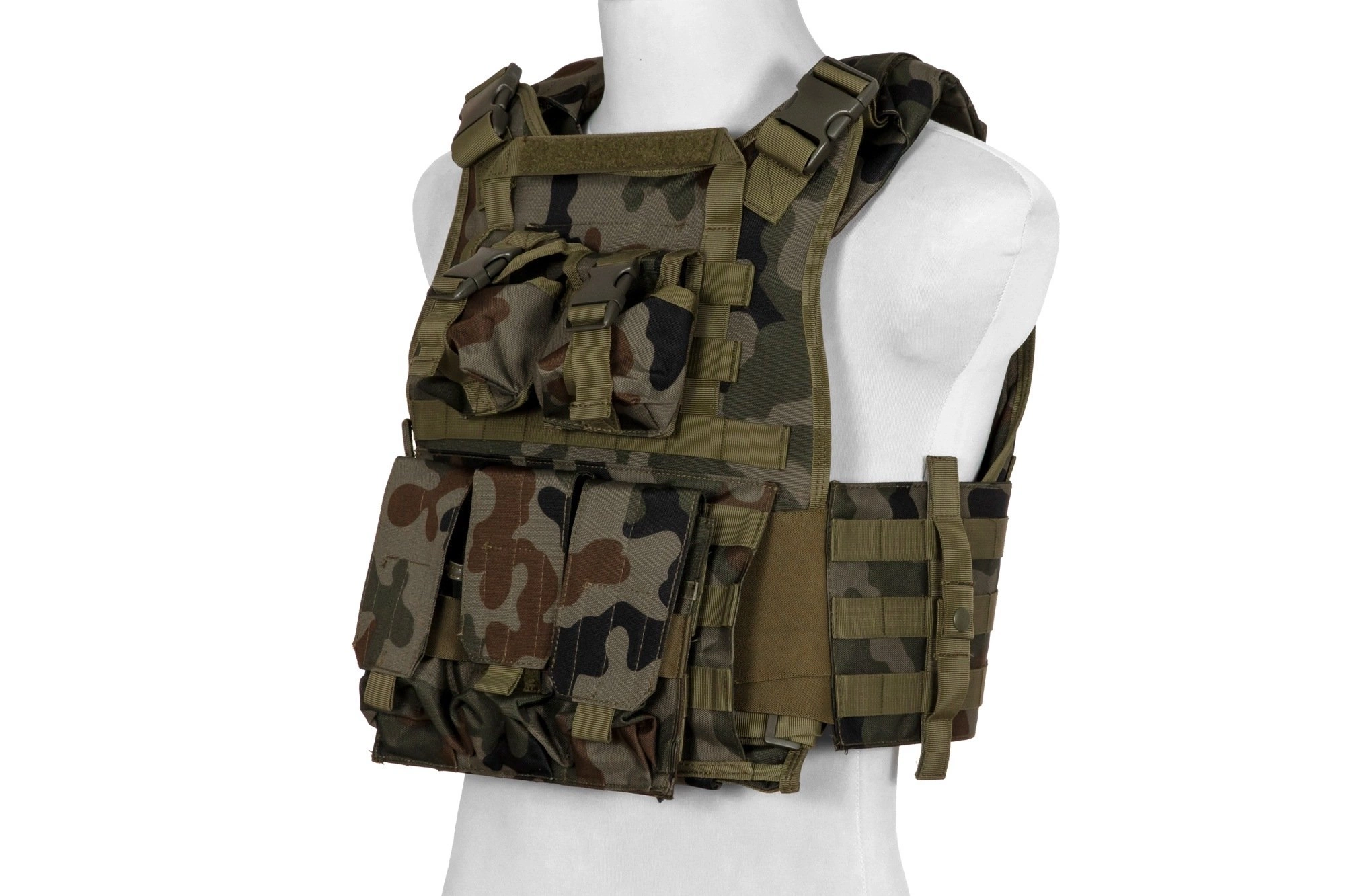 Rear of the GFC Tactical Plate Carrier with MOLLE webbing and drag handle