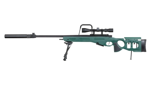 Snow Wolf SW-98 airsoft sniper rifle with bipod, scope and silencer