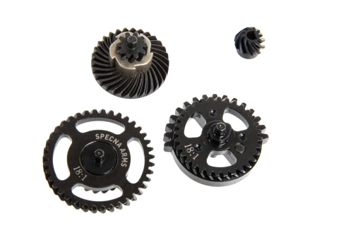 Specna Arms 18:1 CNC skeletonised helical gear set (jeu d'engrenages hélicoïdaux squelettiques CNC)
