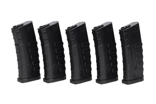Sada 5 středních zásobníků CAA se 140 náboji pro repliky M4/M16 černá