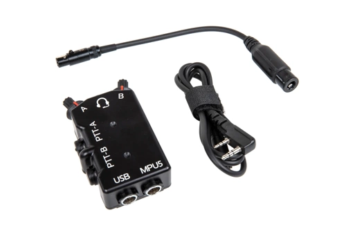 Dubbele PTT-knop FMA FCS-DUAL Zwart