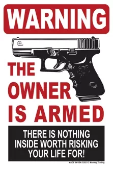 Naklejka - OWNER IS ARMED