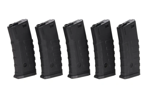 Set van 5 hi-cap 360 ball CAA magazijnen voor M4/M16 replica's Zwart