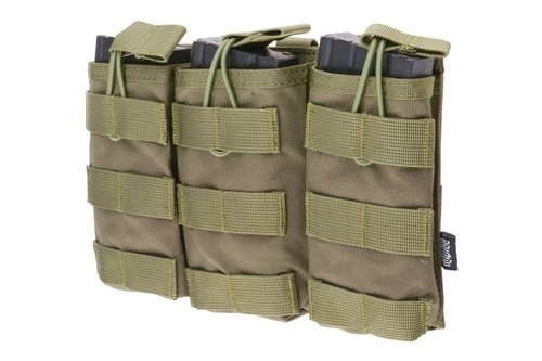 Pochette triple Open I pour chargeurs AK/M4/G36 - vert olive