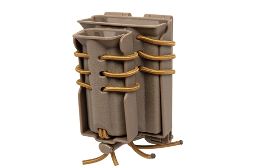 Drager voor 2 M4/M16 en 9mm magazijnen Wosport Urban Assault Quick Pull Tan