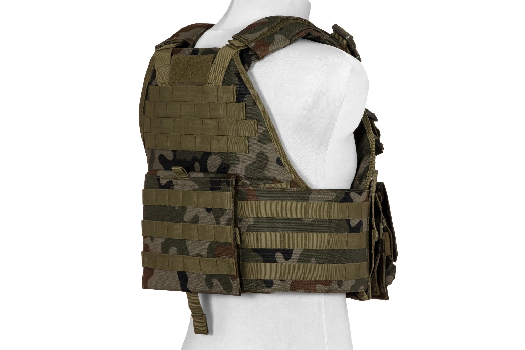 Front of the GFC Tactical Plate Carrier with pouches and MOLLE webbing