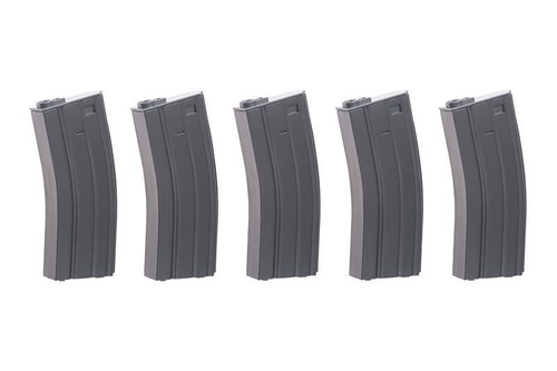 Set of 5 Mid-Cap 70 BB Magazines for M4/M16 Replicas - Grey