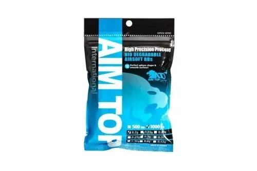 Bolas biodegradables 0.20g AIM TOP Bio Precision Degradable 1000 uds