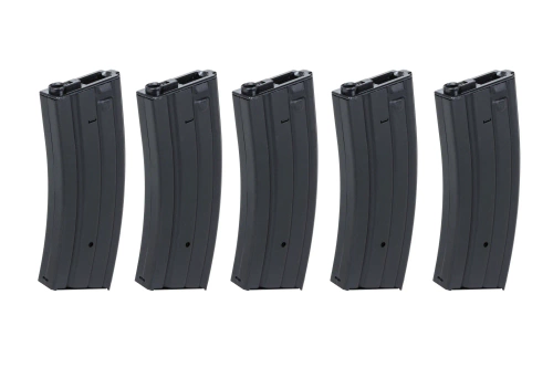 Set of 5 metal hi-cap 300 ball magazines Specna Arms Black