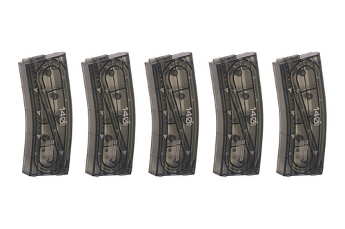 Set of 5 Transparent Mid-Cap 140 BB Magazines