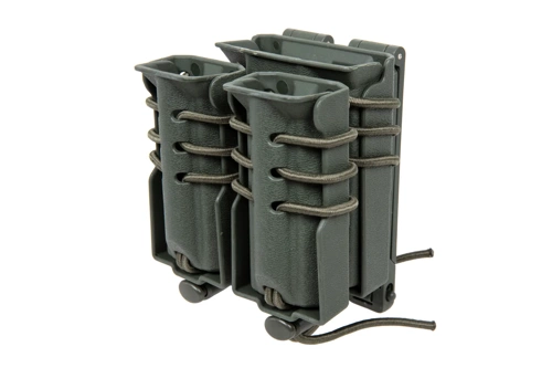 Support pour 2 chargeurs 9mm et un chargeur M4/M16 Wosport Urban Assault Quick Pull Olive